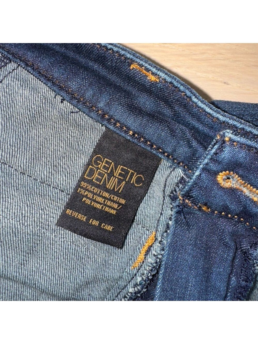 Genetic Denim The Adriane Mid-Rise Quilted Bell Jeans Dark Seafoam Size 24 NWT - Picture 9 of 10